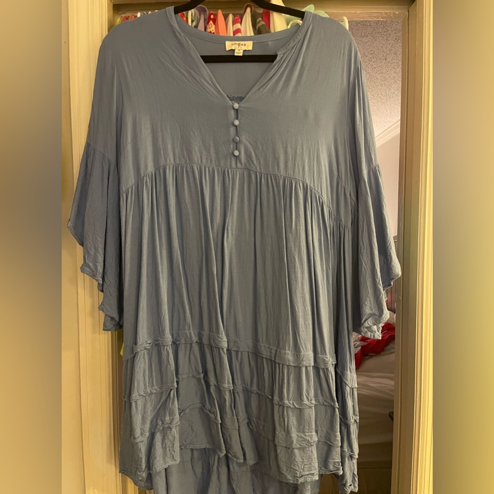 Umgee Dress, Blue, Size Medium